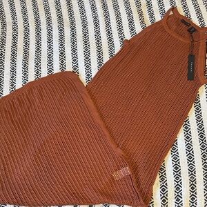 Tahari Rust Knit Swim Coverup